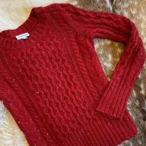 ST. JOHN’S BAY Classic Red Fisherman’s Sweater